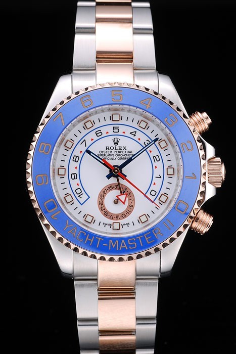 Rolex Yachtmaster Blue Ceramic Bezel White Dial Tachymeter